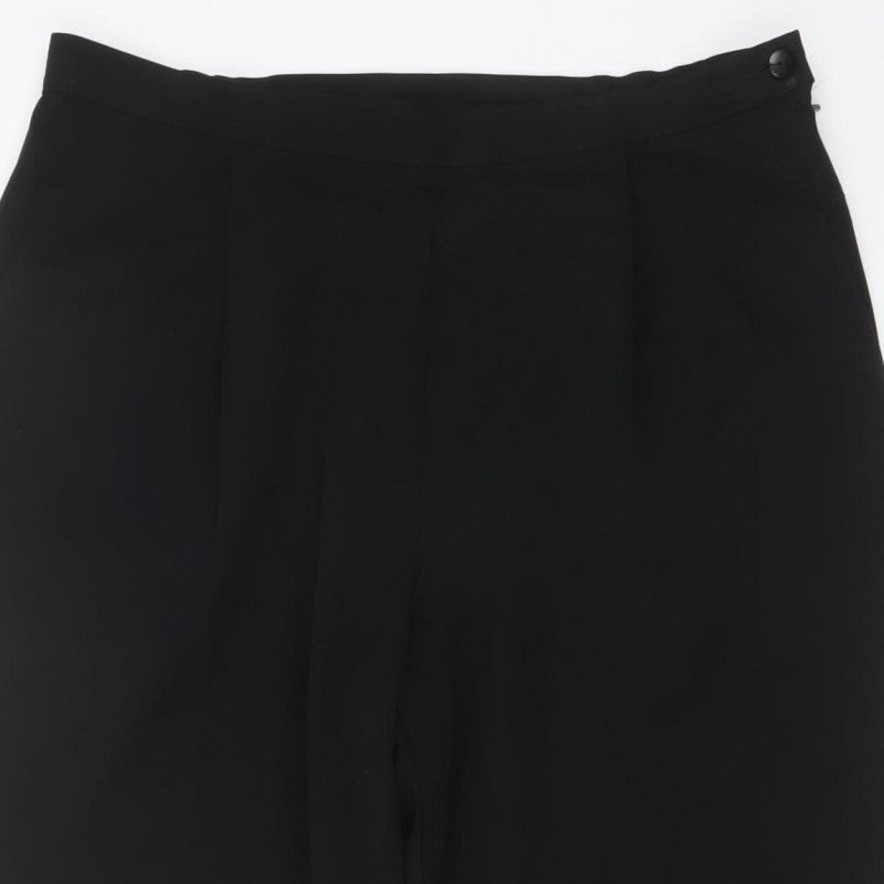 Marks and Spencer Women Black UK 16 Tapered Tailored Dress Trousers