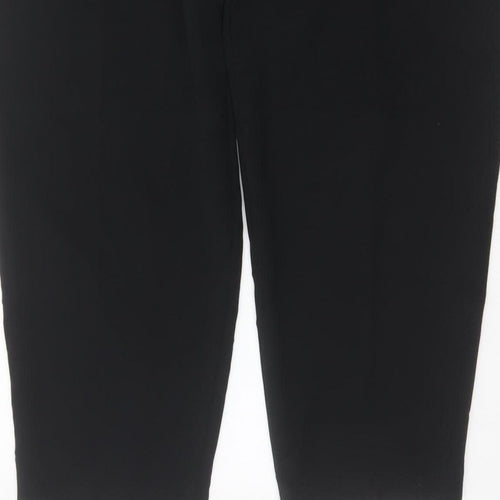Marks and Spencer Women Black UK 16 Tapered Tailored Dress Trousers