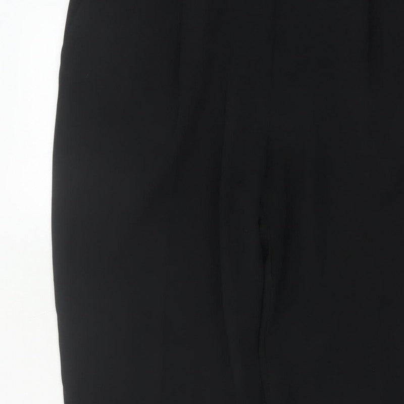 Marks and Spencer Women Black UK 16 Tapered Tailored Dress Trousers