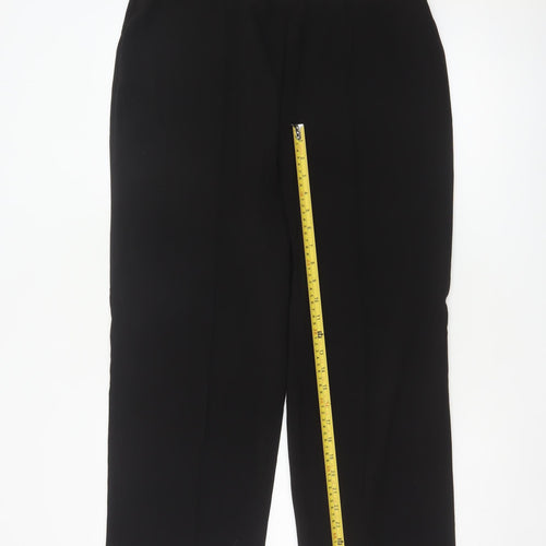 Isle Women’s Black Size 14 Straight Leg Elastic Waist Trousers
