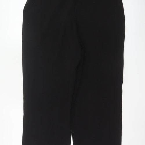Isle Women’s Black Size 14 Straight Leg Elastic Waist Trousers