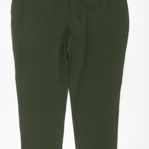 Dorothy Perkins Women Green UK 10 Tailored Ankle Tapered Trousers