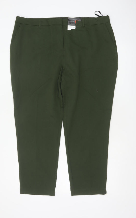Dorothy Perkins Women Green UK 10 Tailored Ankle Tapered Trousers