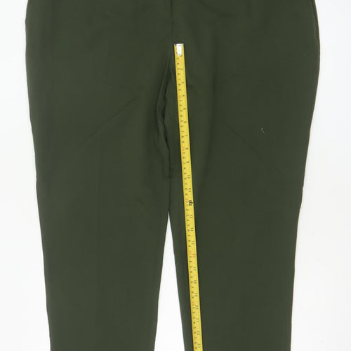 Dorothy Perkins Women Green UK 10 Tailored Ankle Tapered Trousers