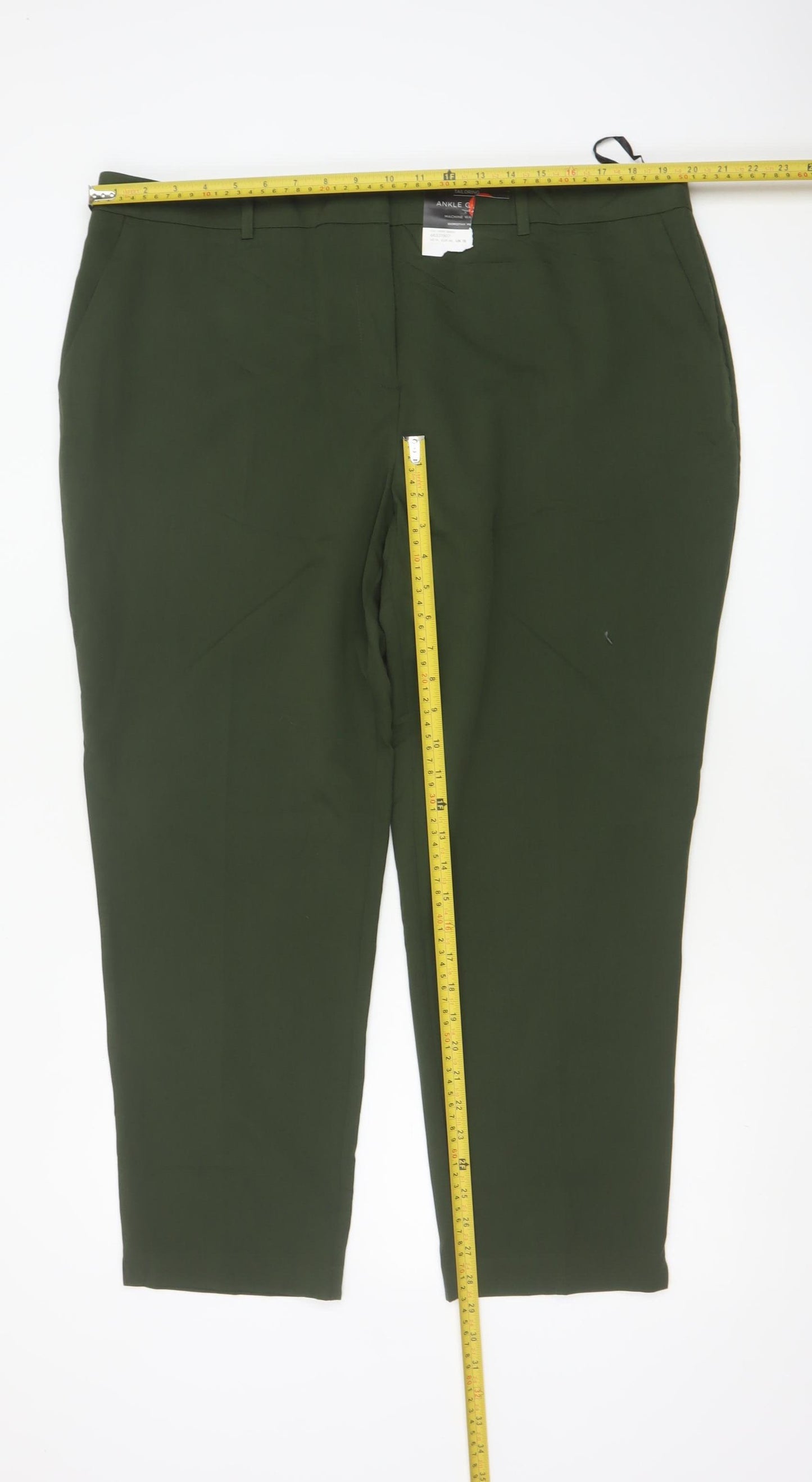 Dorothy Perkins Women Green UK 10 Tailored Ankle Tapered Trousers