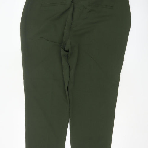 Dorothy Perkins Women Green UK 10 Tailored Ankle Tapered Trousers