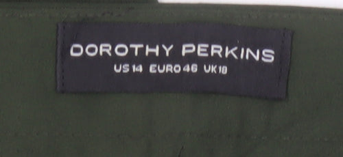Dorothy Perkins Women Green UK 10 Tailored Ankle Tapered Trousers