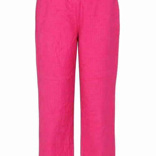 Zara Women's Pink L Drawstring Straight Leg Cotton Blend Trousers