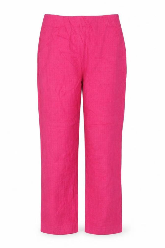 Zara Women's Pink L Drawstring Straight Leg Cotton Blend Trousers
