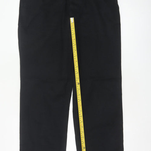 Marks and Spencer Men's Black 34 Regular Straight Cotton Trousers 34W 31L