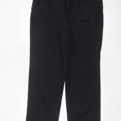 Marks and Spencer Men's Black 34 Regular Straight Cotton Trousers 34W 31L