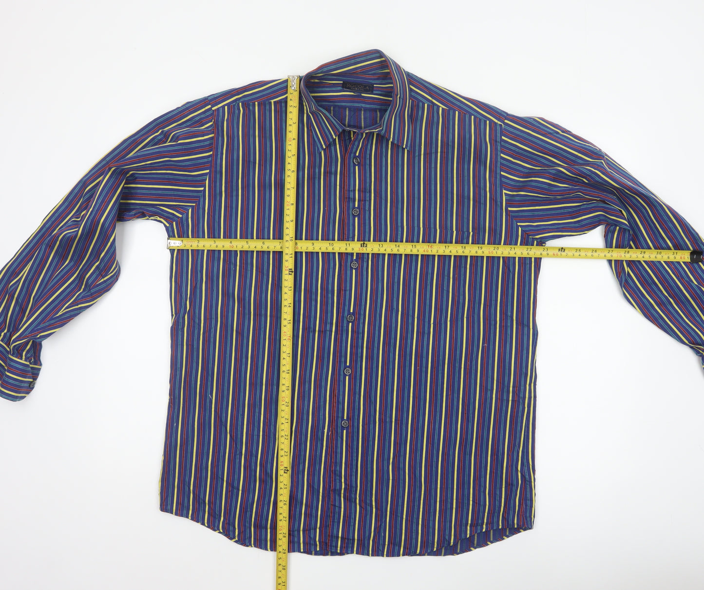 Rocola Samyta Men’s Multicoloured Striped 15.5 Long Sleeve Shirt