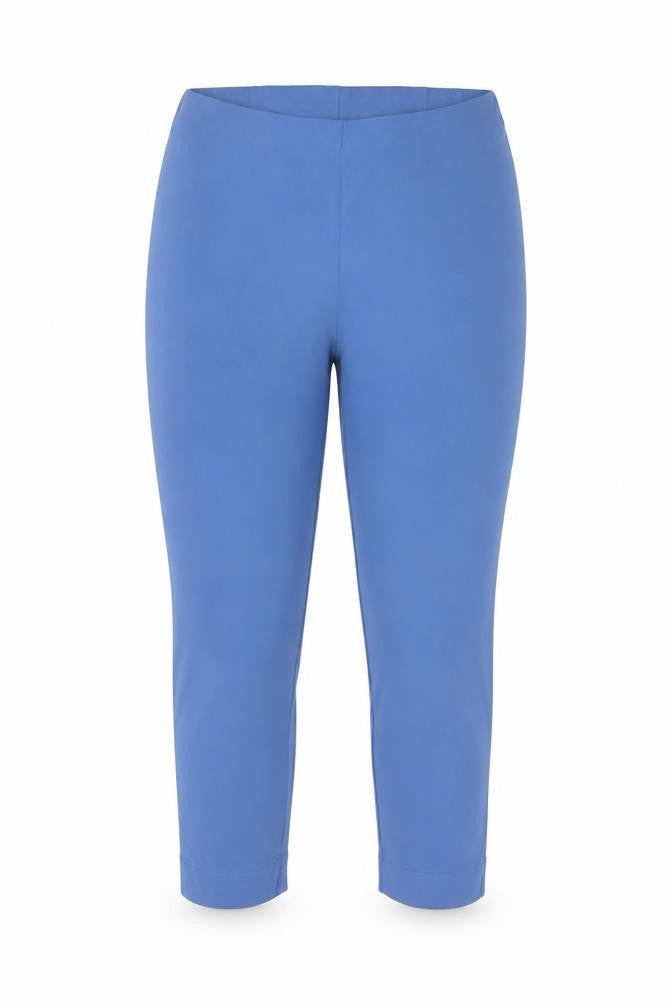 Front view of Mitzy Women’s Blue, size UK 18, Cropped Stretch Trousers