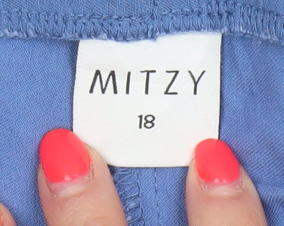 Mitzy Women’s Blue Size 18 Cropped Stretch Trousers