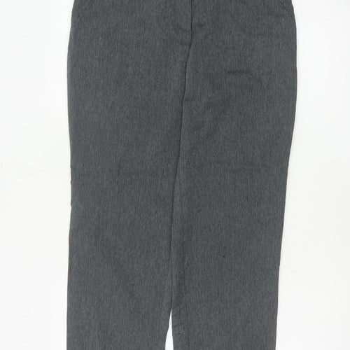 Marks and Spencer Women Grey UK 12 Short Tapered High Waist Trousers