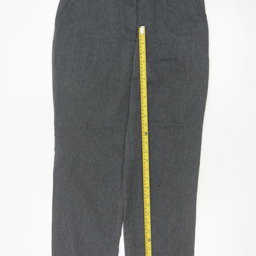 Marks and Spencer Women Grey UK 12 Short Tapered High Waist Trousers