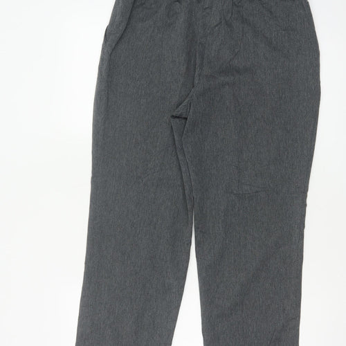 Marks and Spencer Women Grey UK 12 Short Tapered High Waist Trousers