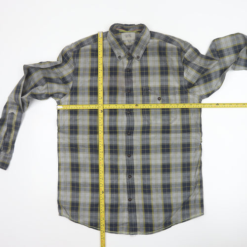 Camel Active Men's Multicoloured M Regular Fit Plaid Button-Down Shirt