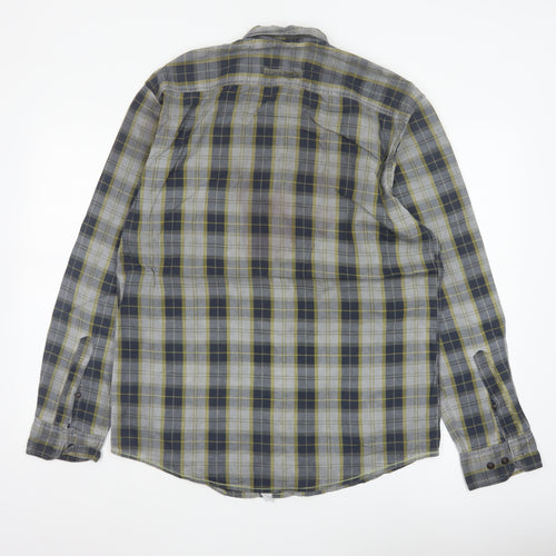 Camel Active Men's Multicoloured M Regular Fit Plaid Button-Down Shirt