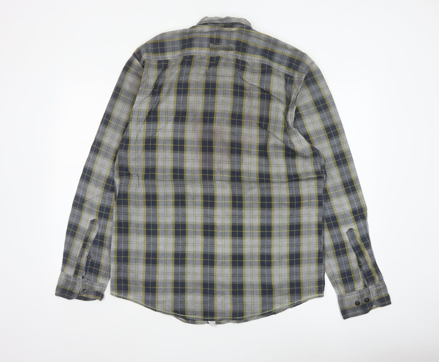 Camel Active Men's Multicoloured M Regular Fit Plaid Button-Down Shirt