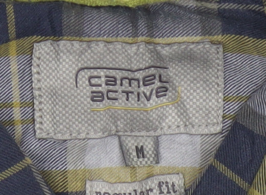 Camel Active Men's Multicoloured M Regular Fit Plaid Button-Down Shirt