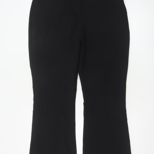 Peacocks Women's Black Size 14 Flared Smart Dress Trousers