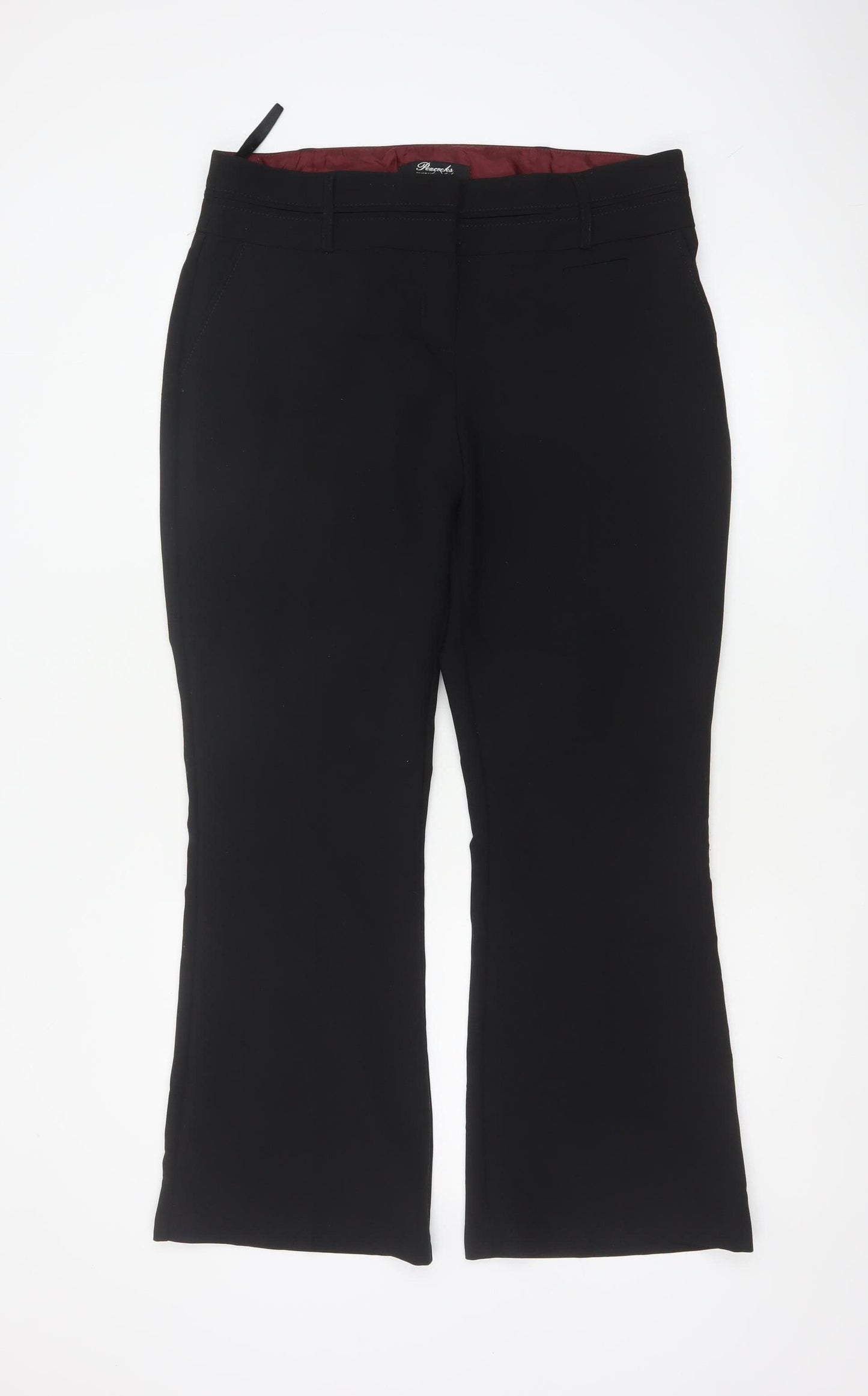 Peacocks Women's Black Size 14 Flared Smart Dress Trousers