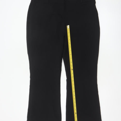 Peacocks Women's Black Size 14 Flared Smart Dress Trousers