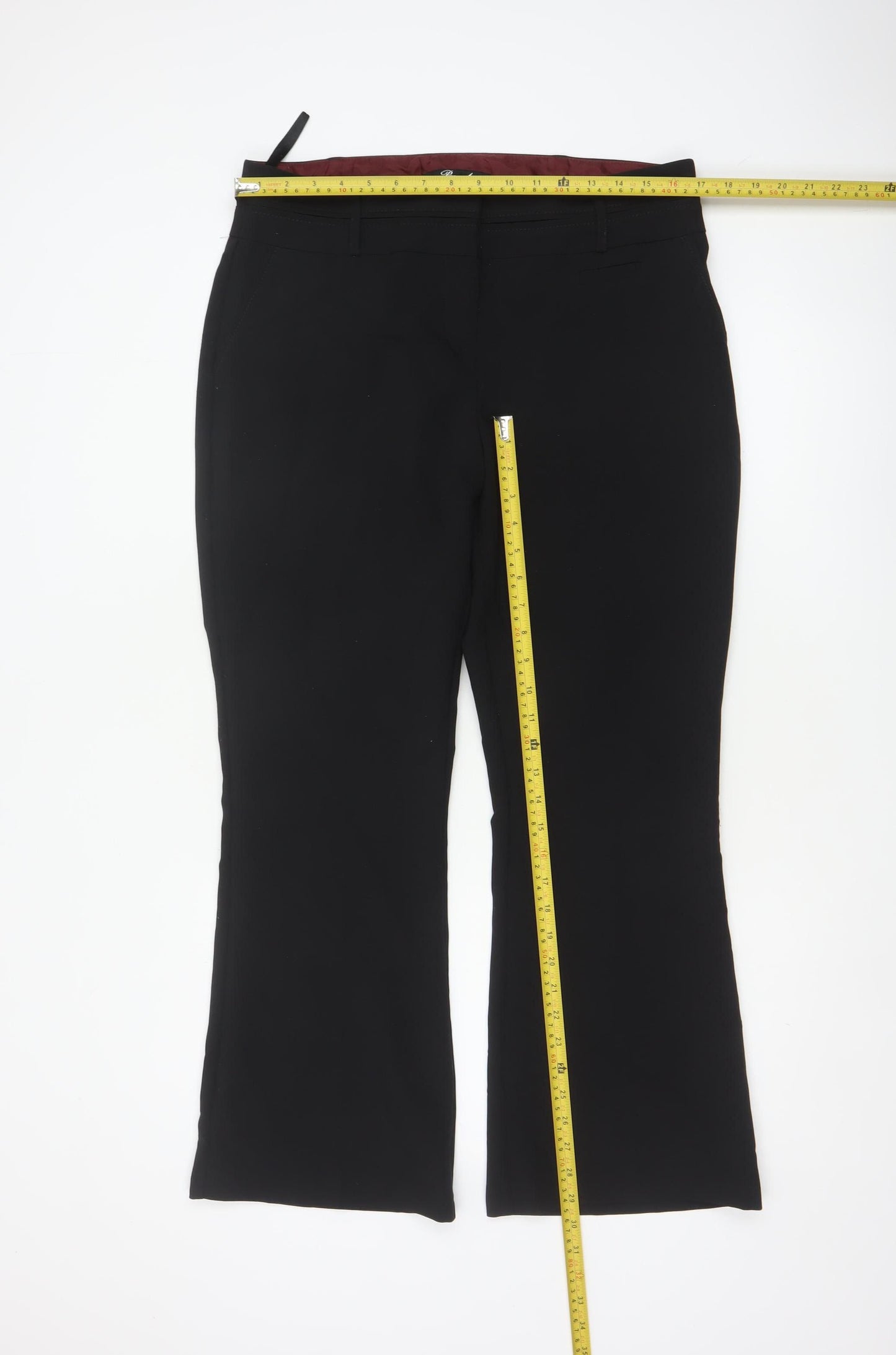 Peacocks Women's Black Size 14 Flared Smart Dress Trousers