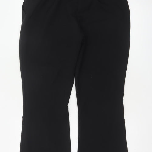 Peacocks Women's Black Size 14 Flared Smart Dress Trousers