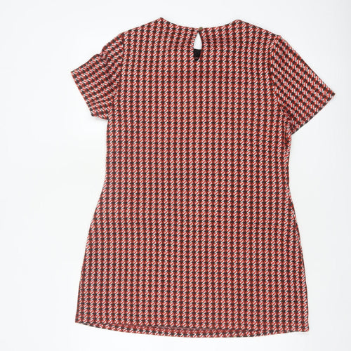 Dorothy Perkins Women Red Houndstooth UK 10 Shift Dress