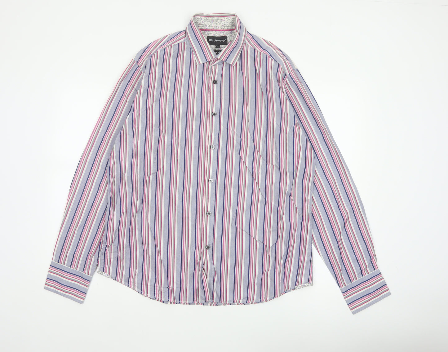Marks & Spencer Autograph Men’s XL Multicolour Striped Cotton Shirt