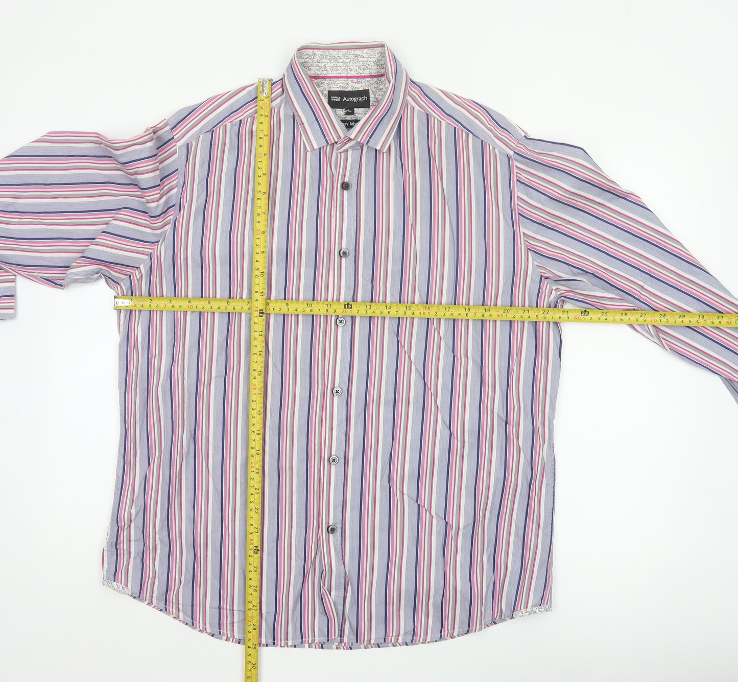 Marks & Spencer Autograph Men’s XL Multicolour Striped Cotton Shirt