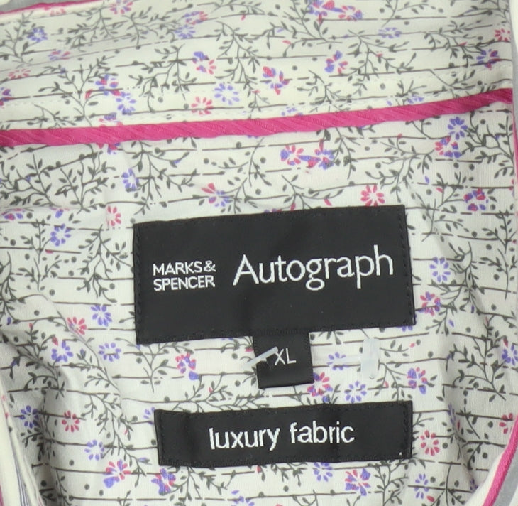 Marks & Spencer Autograph Men’s XL Multicolour Striped Cotton Shirt