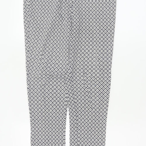 Dorothy Perkins Women Blue Geometric UK 8 Skinny Stretch Trousers