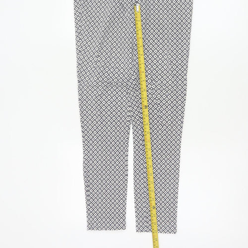 Dorothy Perkins Women Blue Geometric UK 8 Skinny Stretch Trousers