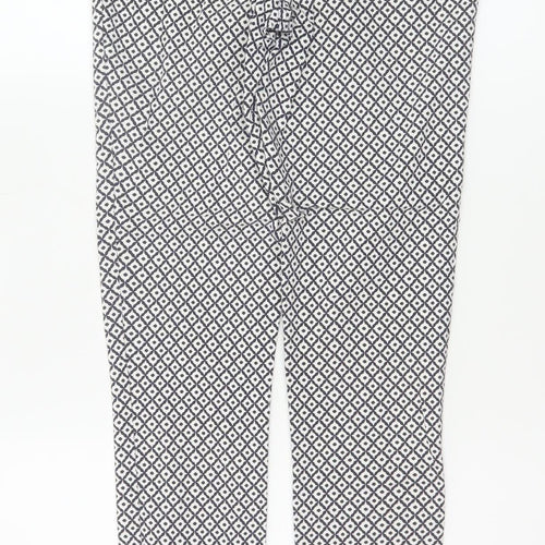 Dorothy Perkins Women Blue Geometric UK 8 Skinny Stretch Trousers