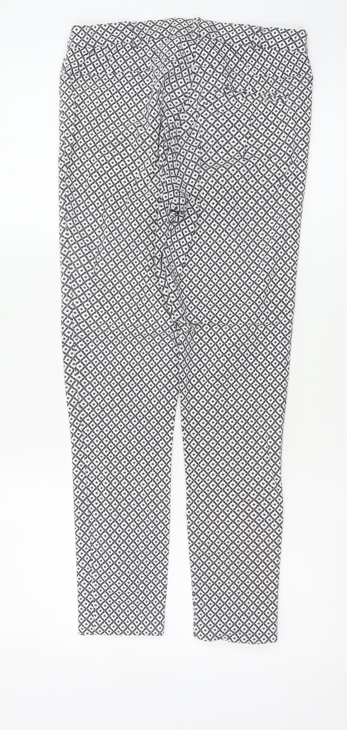 Dorothy Perkins Women Blue Geometric UK 8 Skinny Stretch Trousers