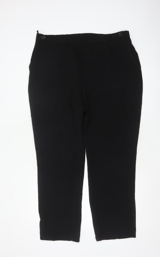 Marks & Spencer Women Black Size 18 Tailored Straight Dress Trousers