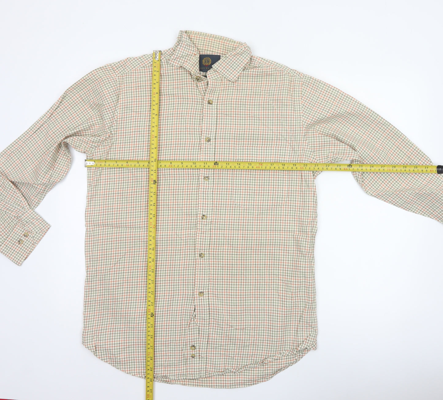 Viyella Men's Multicoloured Check Cotton Shirt 15.5 Button-Down Long Sleeve