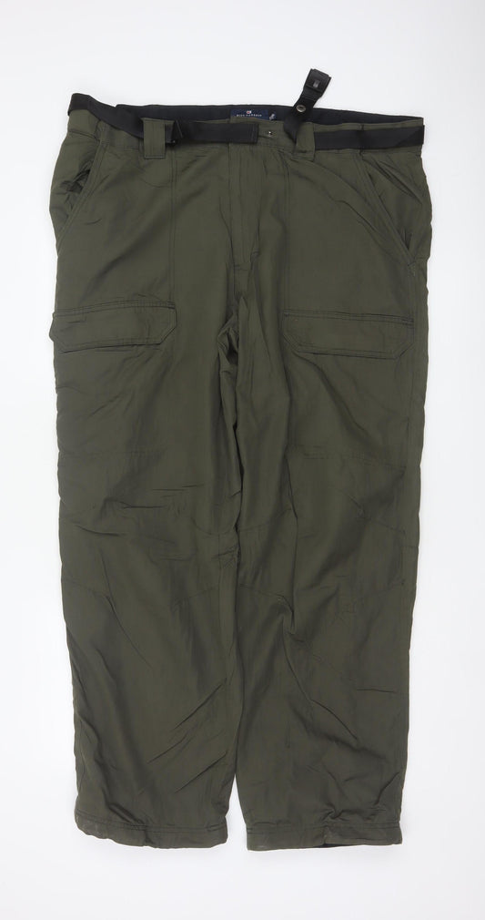 Marks & Spencer Men Green 40W 31L Thermal Stormwear Cargo Trousers