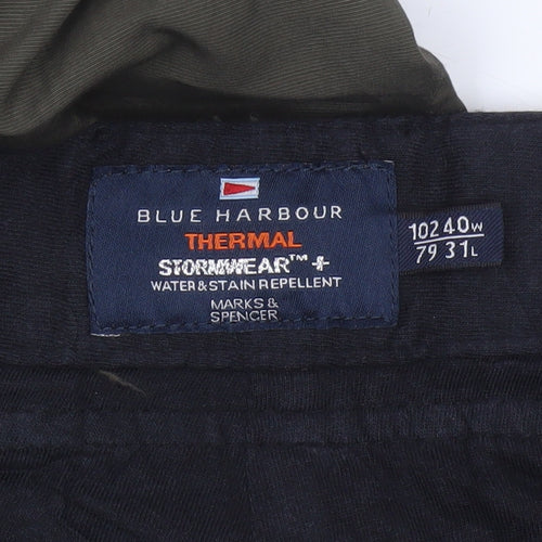 Marks & Spencer Men Green 40W 31L Thermal Stormwear Cargo Trousers