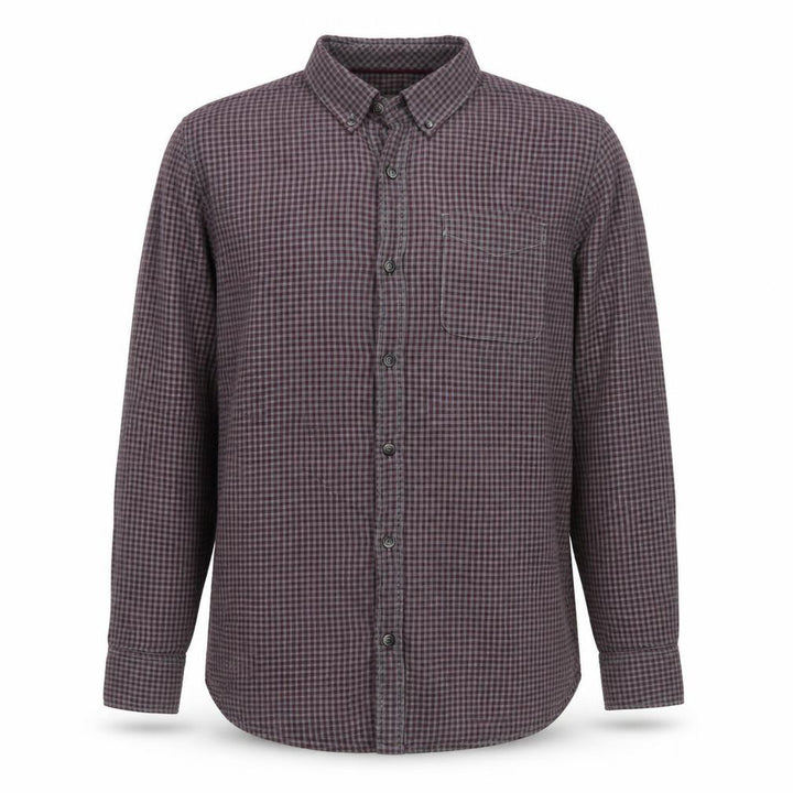 FatFace Men’s Purple Check Cotton Button-Down Shirt Size M