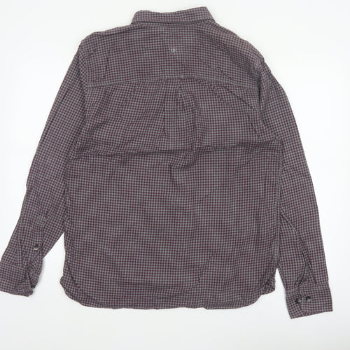 Fat Face Men’s Purple Check Cotton Button-Down Shirt Size M