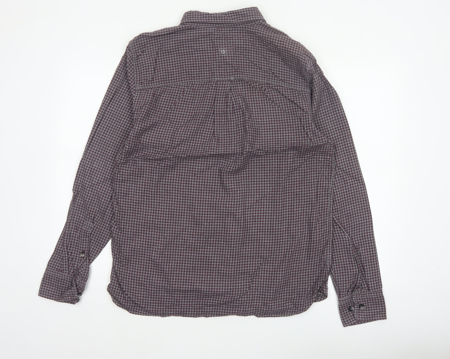 Fat Face Men’s Purple Check Cotton Button-Down Shirt Size M