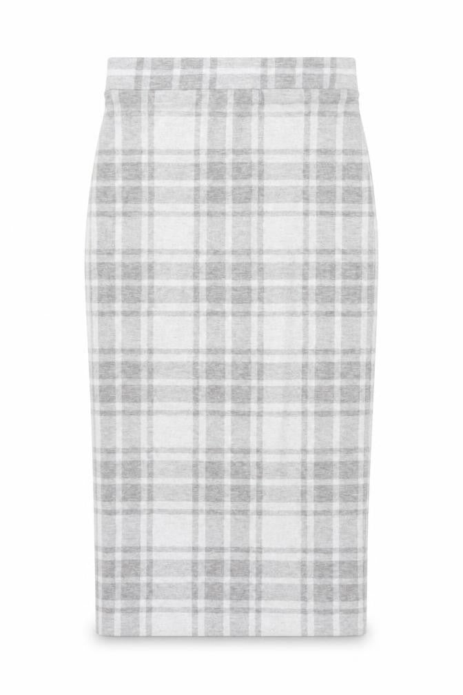 River Island Women Grey Check High Waist Pencil Skirt UK 8
