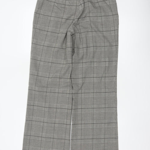 MEXX Women’s Grey Plaid Wide-Leg Dress Trousers UK 14 Stretch