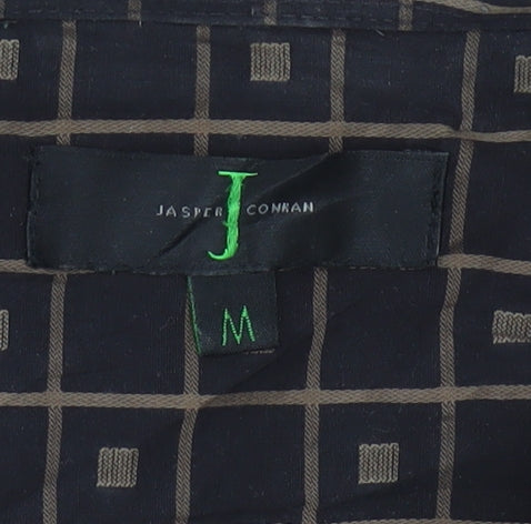 Jasper Conran Men’s Black Geometric Cotton Long Sleeve Shirt M