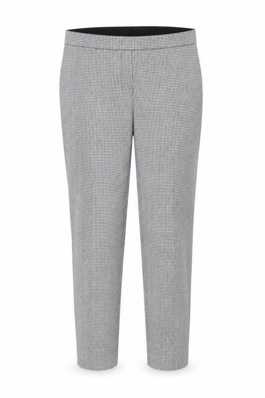 Mia Rose Women's Black White Check Slim Trousers UK 14 Workwear
