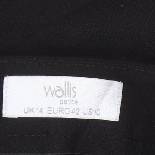 Wallis Women’s Black UK 14 Petite Tapered Smart Trousers Zip Pockets